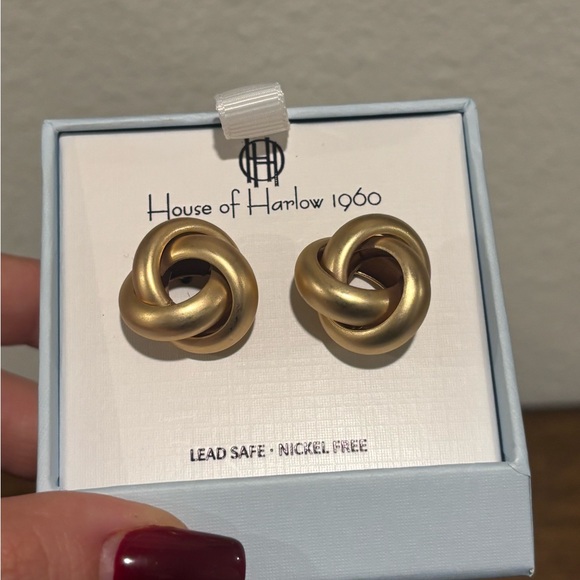 House of Harlow 1960 Knot Gold Tone Earrings - Picture 3 of 5